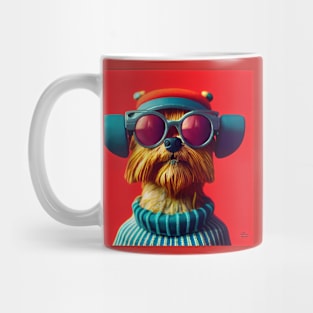 Yorkie wearing hat and cool glasses Mug